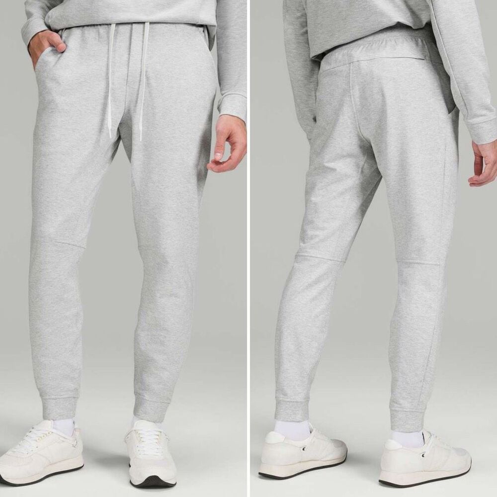 Lululemon City Sweat Jogger in Heathered Ultra Light Grey/Sea Salt Size M
